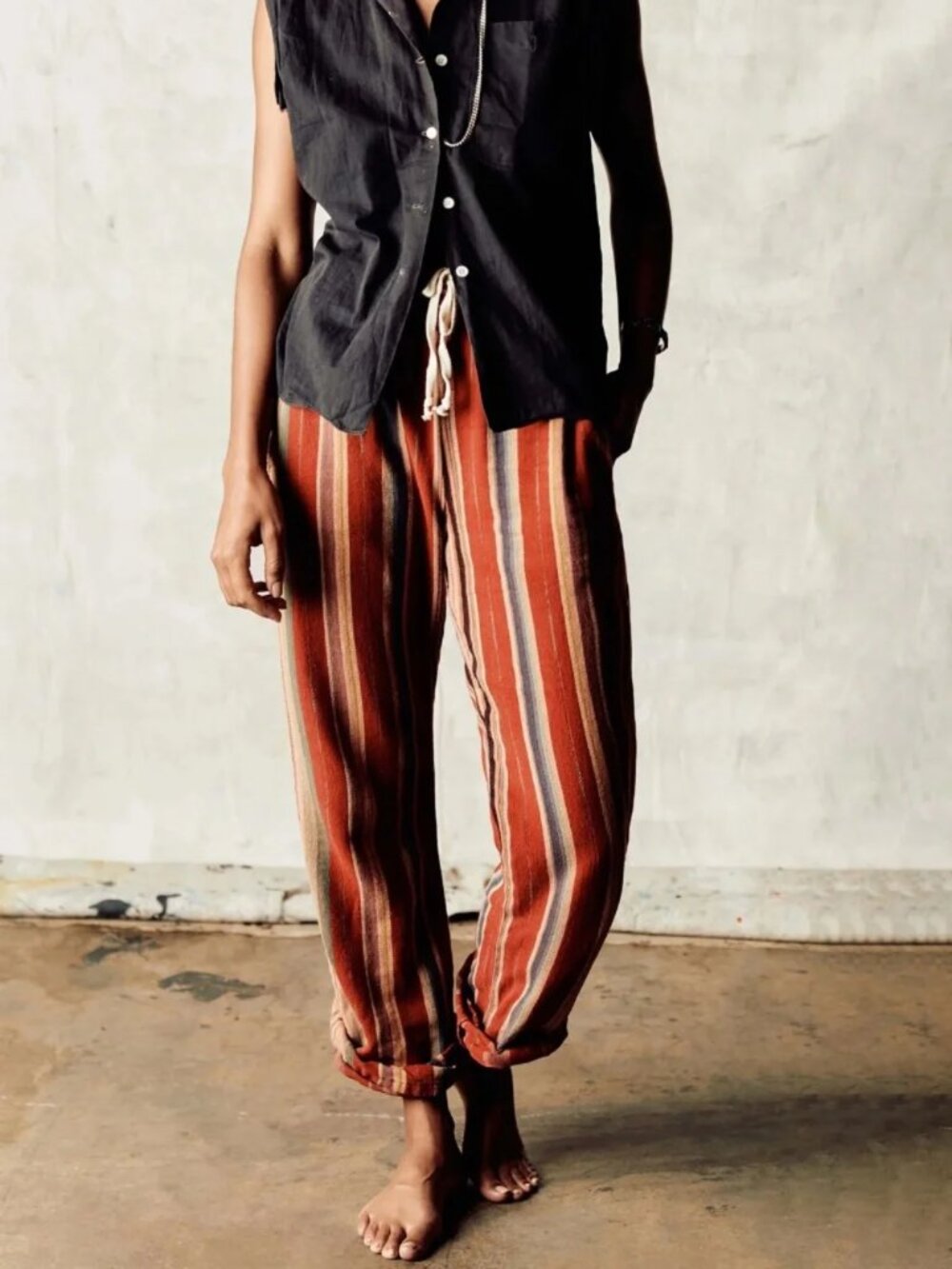 Imogene and Willie Fethiye Hand Loomed Coastal Stripe Pants